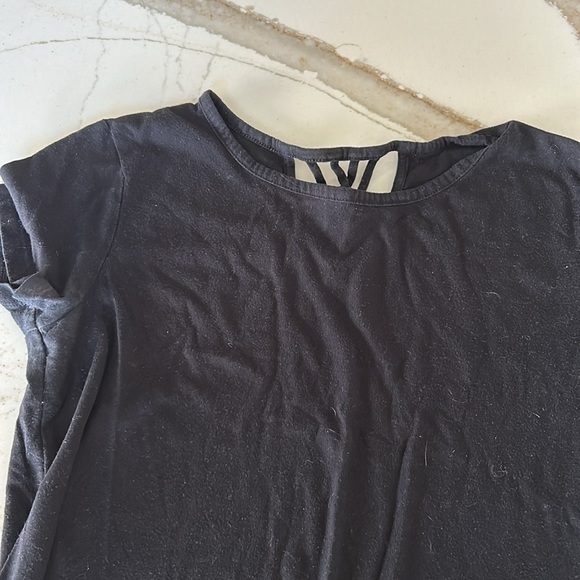 Old Navy Girls Softest Tee Black Crisscross Back – Size XL (14) - Picture 2 of 5